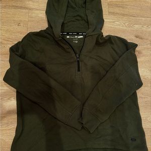 DKNY hoodie half zip in dark green size s/p but this is an oversized look